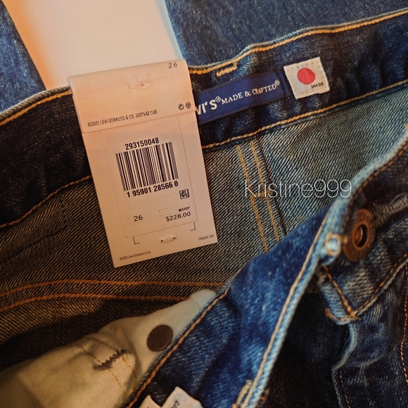 Levi's Japan Made & Crafted Barrel Loose Fit Jeans in Medium Dark Wash Mado NWT - Picture 8 of 9